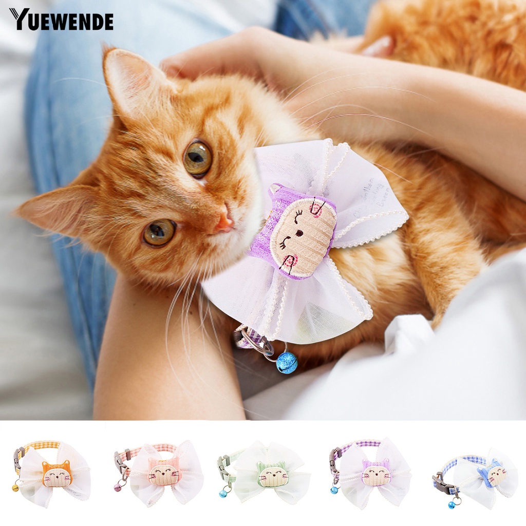 Yếm Đeo Cổ YQ.E Bằng Polyester Thiết Kế Nơ Xinh Xắn Tiện Dụng Cho Thú Cưng