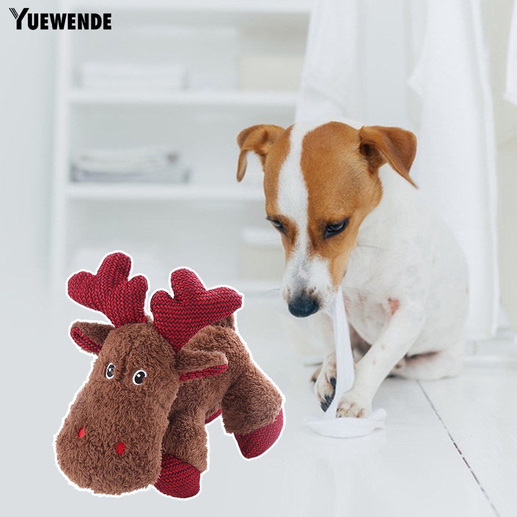 Đồ Chơi Nhồi Bông Hình Tuần Lộc Giáng Sinh Mềm Mại Giúp Giảm Căng Thẳng Dành Cho Cún Cưng