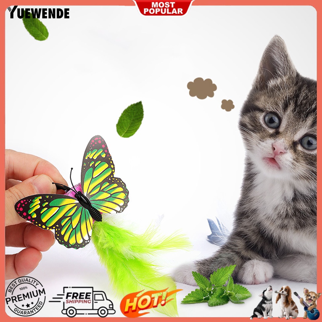 Đồ Chơi Tương Tác Giải Tỏa Căng Thẳng Hình Bướm Gắn Lông Vũ Cho Mèo Cưng