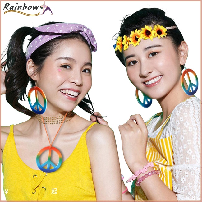 Set 4 / 7 Vòng cổ / Bông Tai / Kính Mát Đính Hạt Nhiều Màu Hóa Trang Halloween