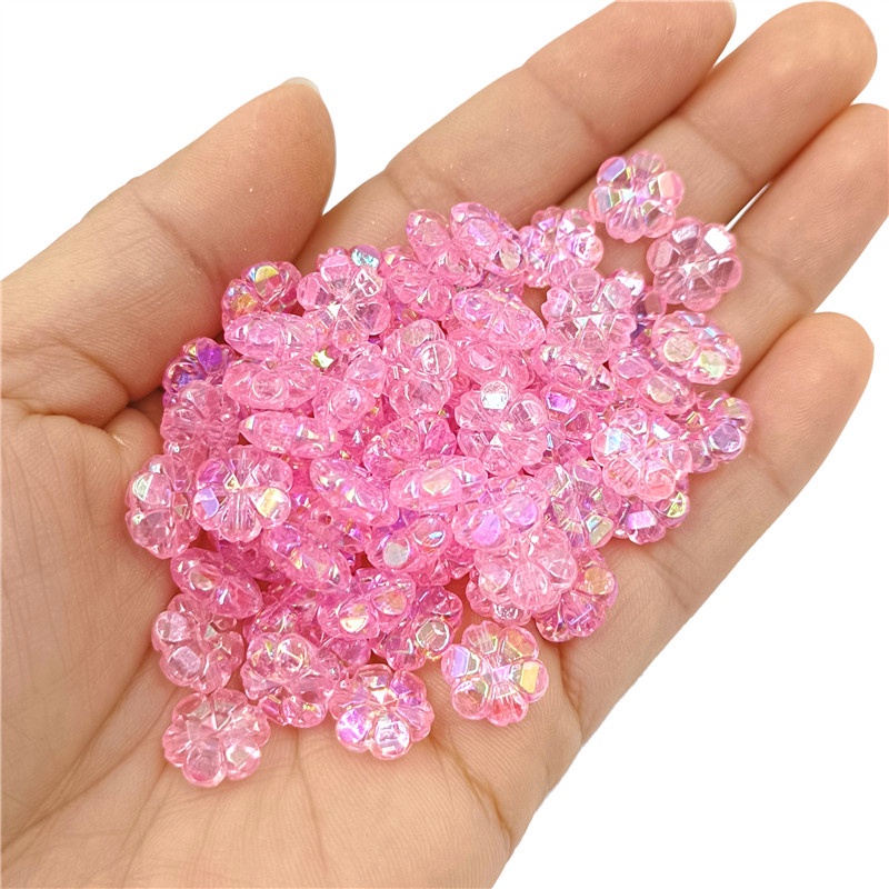 Bộ 40 Hạt Xâu Chuỗi 10mm Hình Hoa Đào Nhiều Màu Sắc