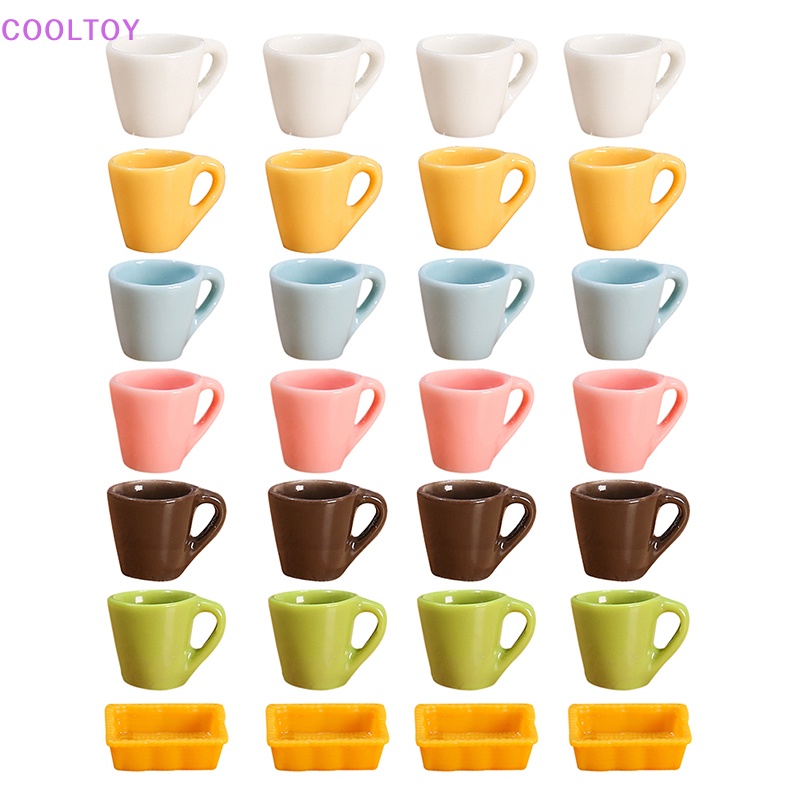 Bộ 4 Ly Tách Uống Nước Mini Tỉ Lệ 1: 12 Dùng Để Trang Trí Nhà Búp Bê