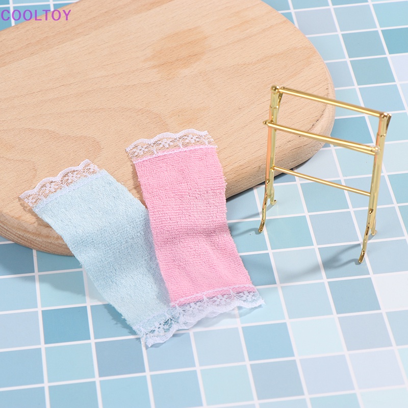 Cooltoy Giá Treo Khăn Tay Khô Nhanh Bằng Kim Loại Không Cần Khoan Lỗ 1: 12 Kèm 2 Khăn Lau Cho Nhà Búp Bê