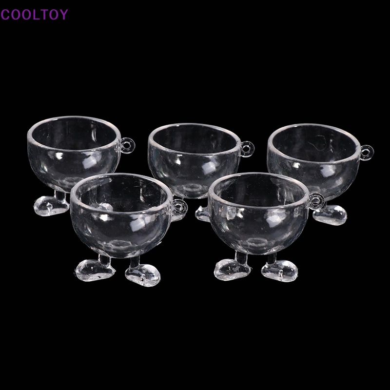 Cooltoy Set 5 Món Chén Dĩa Ly Cốc Trong Suốt Trang Trí Nhà Búp Bê