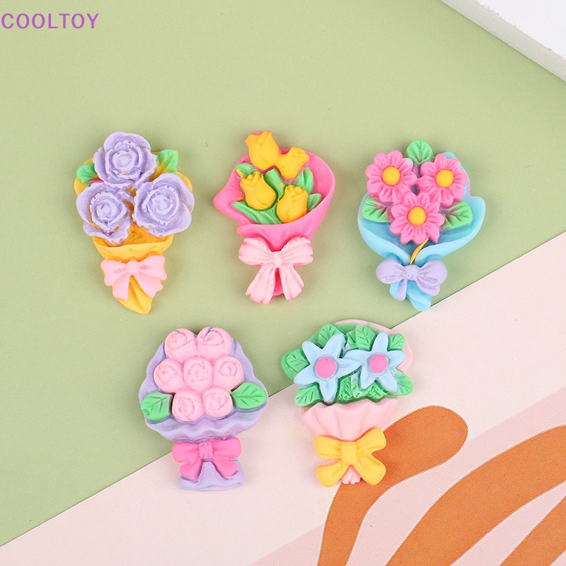 Bộ 10 Bông Hoa Nhựa Mini Dễ Thương Dùng Trang Trí Sổ Tay DIY