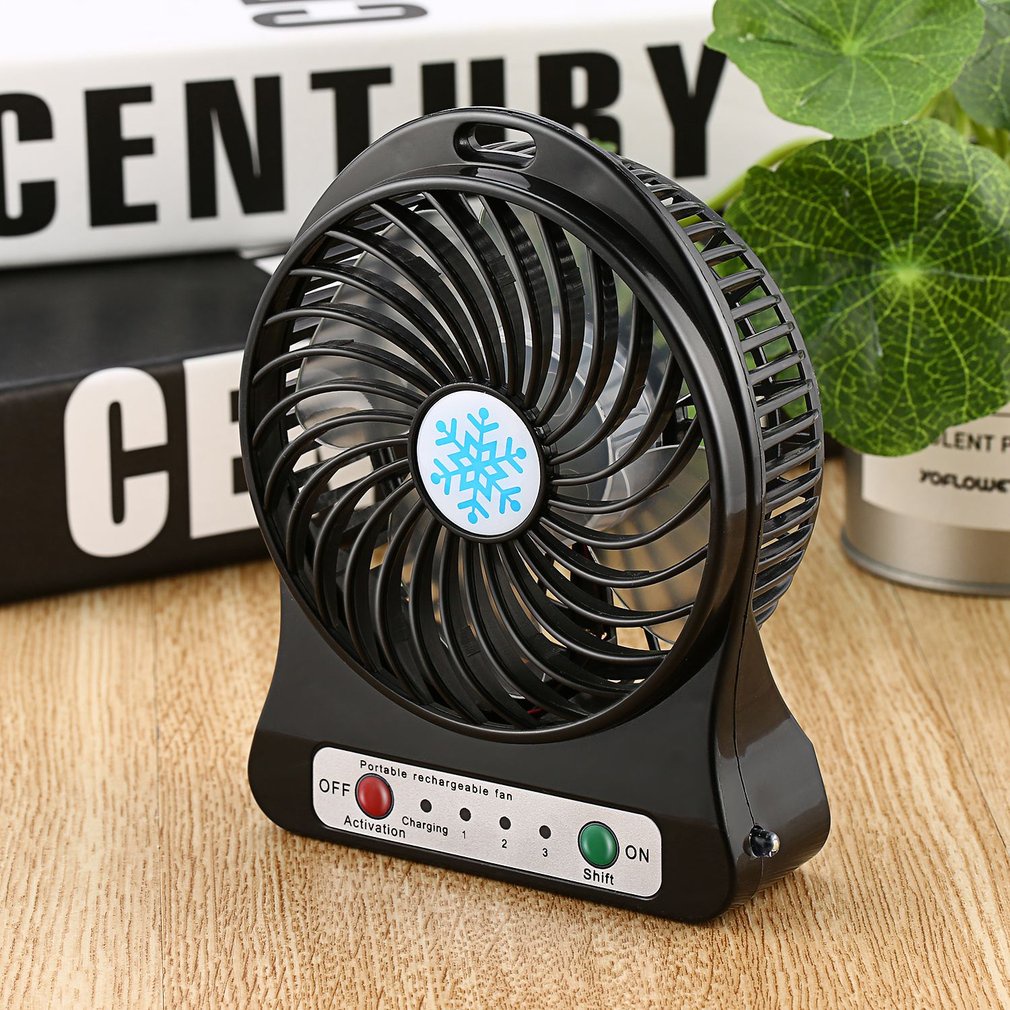 =Christmas=Portable Mini LED Fan Air Cooler Battery Operated USB Charging LED Light Fan