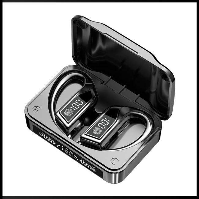 1 Cặp Tai Nghe Bluetooth Không Dây Q8 Tws Có Móc Tai Hiển Thị Màn Hình Kỹ Thuật Số Giảm Tiếng Ồn