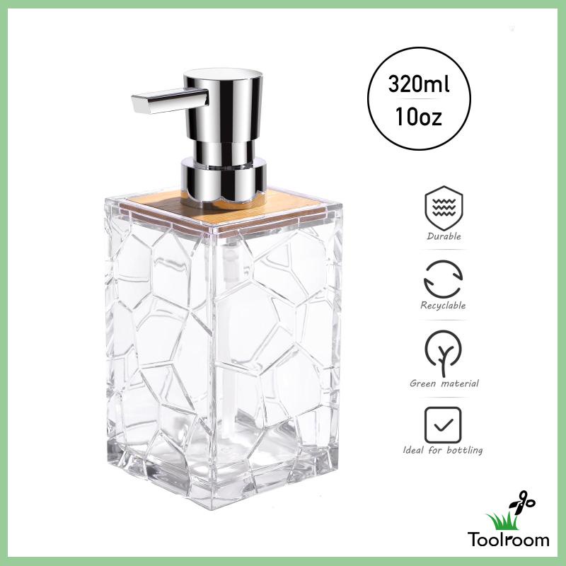 Bình Đựng Xà Phòng Rửa Tay Dạng Nhấn Bằng Acrylic Trong Suốt