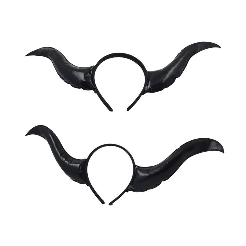 Ch *  Băng Đô Cài Tóc Hình Sừng Quỷ Hoạt Hình Màu Đen Cá Tính Hóa Trang Tiệc Tùng