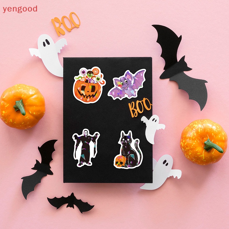 Bộ 50 Sticker Dán Trang Trí Chủ Đề Halloween Chống Thấm Nước