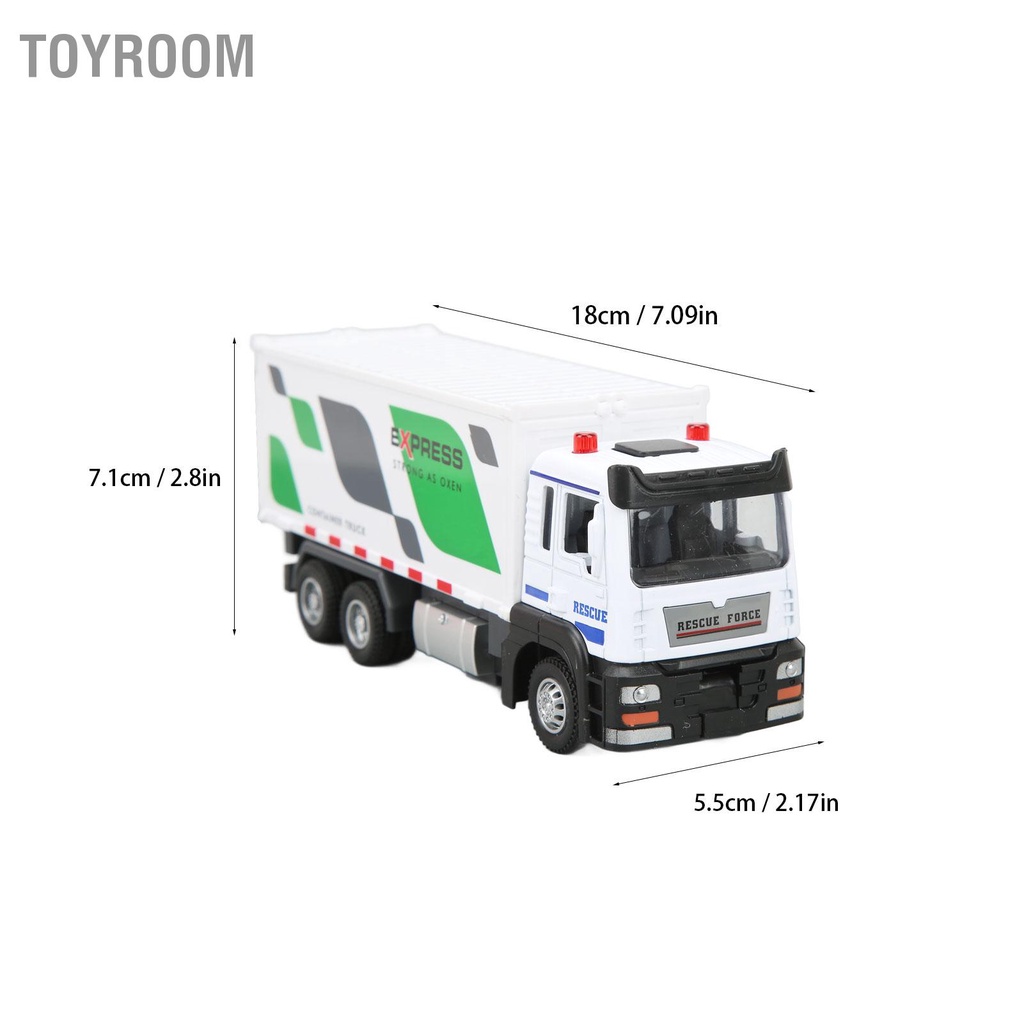 ToyRoom 1:32 Hợp Kim Xe Container Đồ Chơi Mô Hình Phỏng Âm Thanh Ánh Sáng Bán rơ moóc Có Pin
