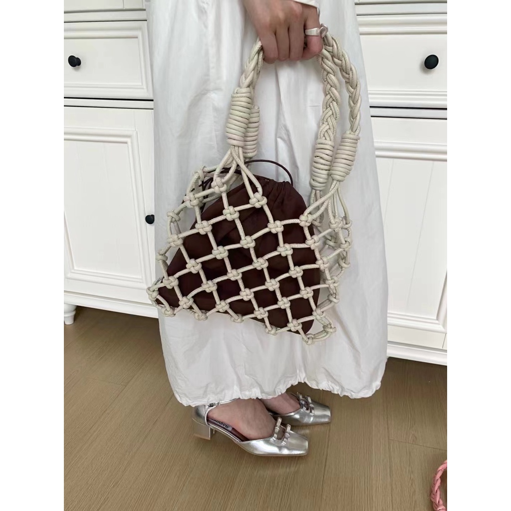 Túi Đeo Chéo Da PU Kiểu Dây Rút Thời Trang Cá Tính Cho Nữ