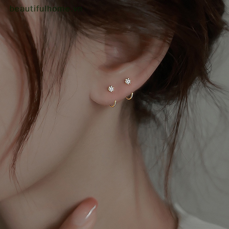 1 Đôi Bông Tai Pha Lê Thời Trang Hàn Quốc Dành Cho Nữ