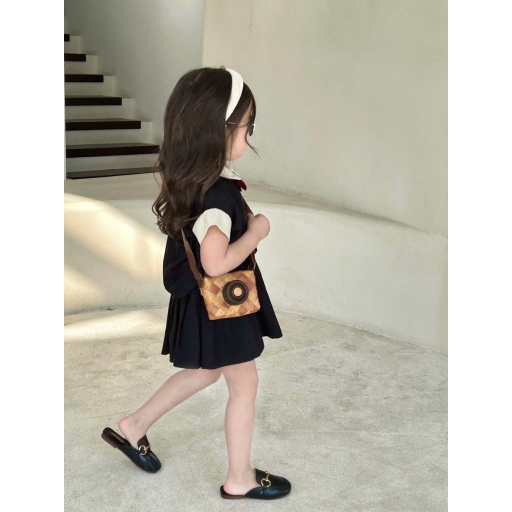 Bộ Áo Thun + Chân Váy Xếp Ly Phong Cách Preppy Thời Trang Mùa Hè 2023 Mới