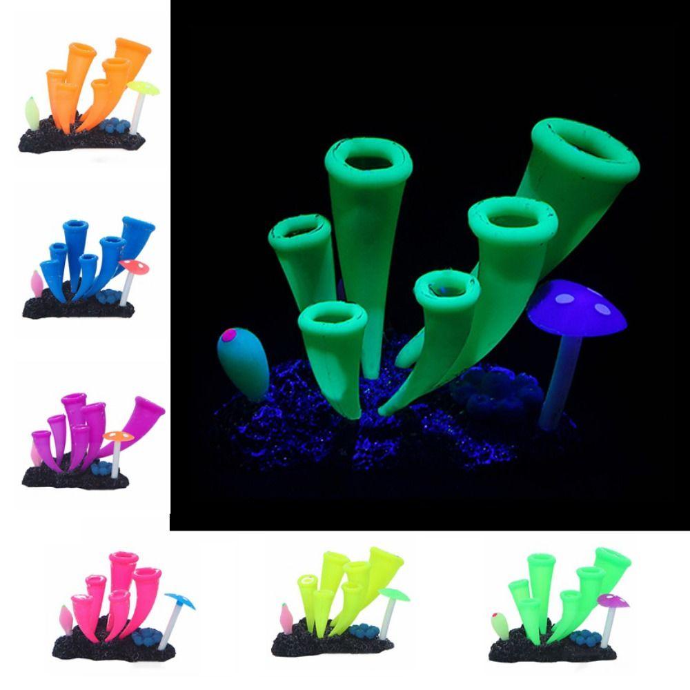 Giovanni San Hô Nhân Tạo Bằng Silicone Màu Dạ Quang Trang Trí Bể Cá