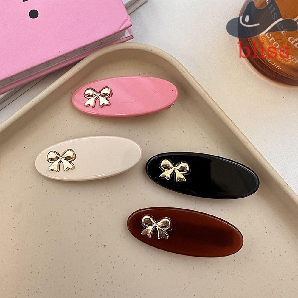 Kẹp Tóc Kim Loại Hình Oval Màu Sắc Ngọt Ngào Y2K