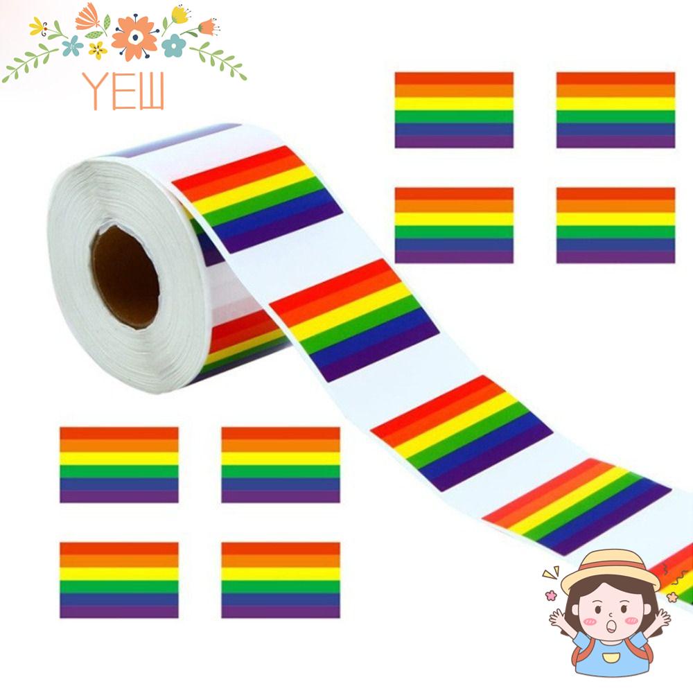 1 Cuộn 500 Miếng Dán Tự Dính Họa Tiết Cầu Vồng Trang Trí Tiệc