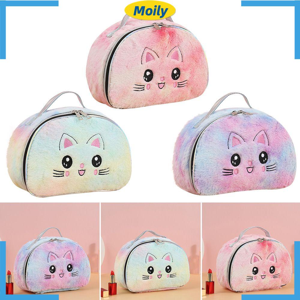 Túi Đựng Mỹ Phẩm Xách Tay Cỡ Lớn Họa Tiết Mèo Hoạt Hình Dễ Thương
