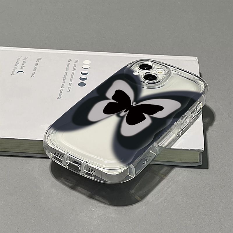 Ốp Điện Thoại Silicone Trong Suốt Chống Sốc In Hình Bướm Cho IPhone 14 13 12 11 Pro Max 7 + 8 Plus XS X XR