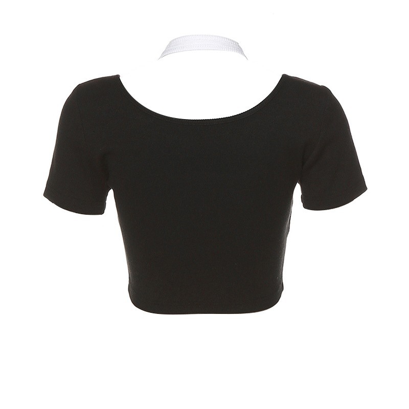 Áo Thun Ngắn Tay Giả Hai Lớp Cài Nút Họa Tiết Hoa Tương Phản Phong Cách Mới Mùa Hè Cho Nữ