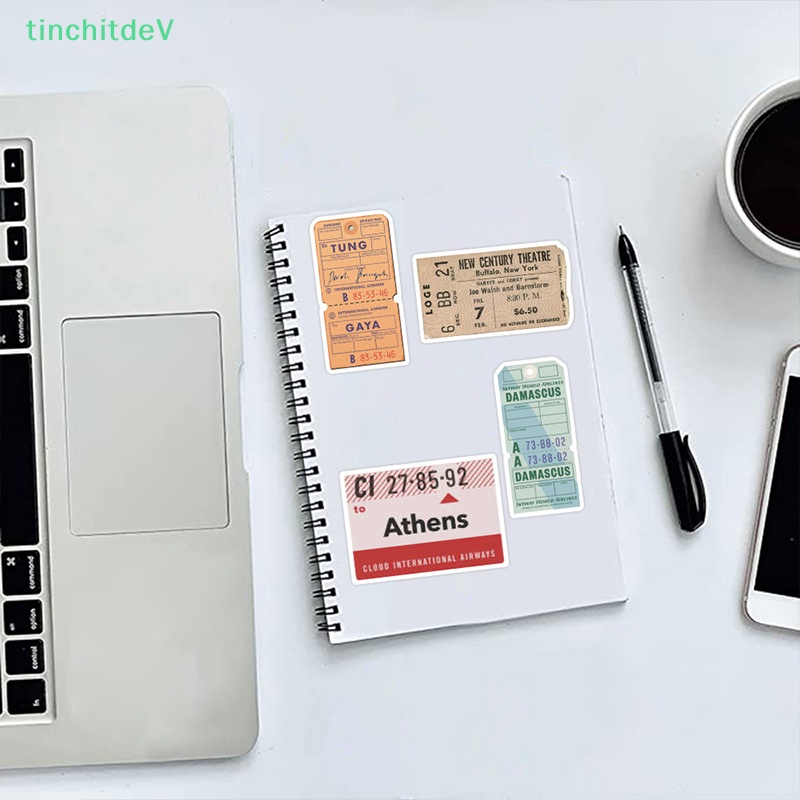 Set 40 Miếng Dán Trang Trí Vali Du Lịch / Hành Lý Họa Tiết Graffiti Kiểu Retro