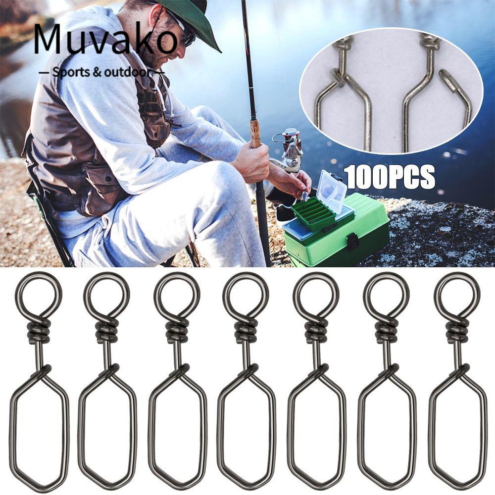 MUVAKO Set 100 Móc Nối Dây Câu Cá Bằng Thép Không Gỉ Di Động Mới