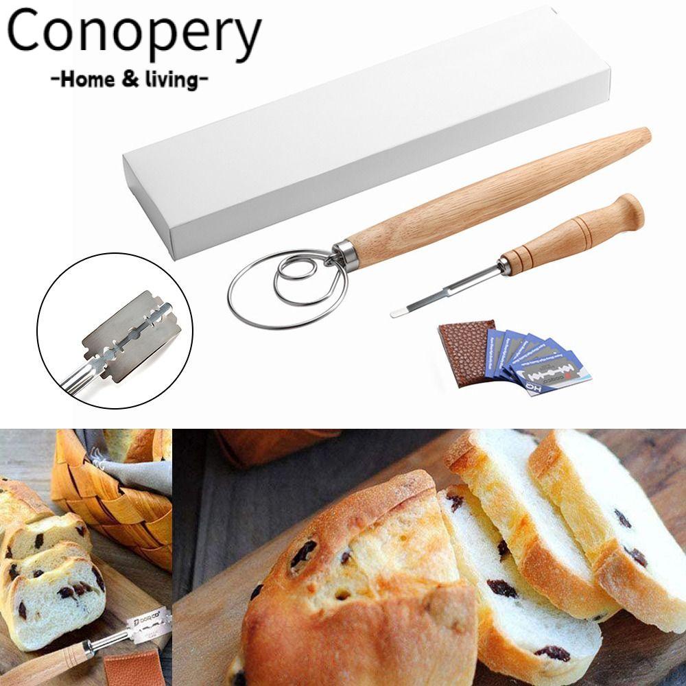CONOPERY Dụng Cụ Cắt Bánh Mì Kèm Túi Da Tiện Dụng