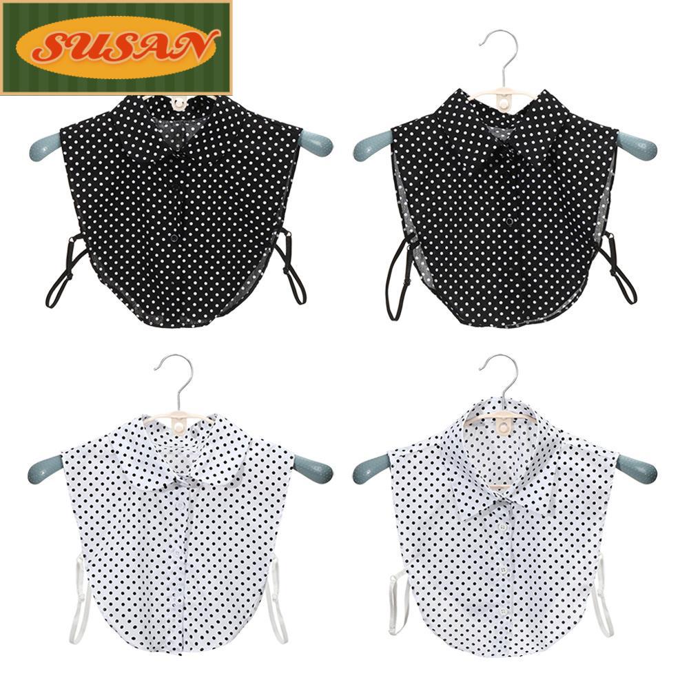 Cổ Áo Rời Đa Năng Màu Trắng Đen Phong Cách Cổ Điển