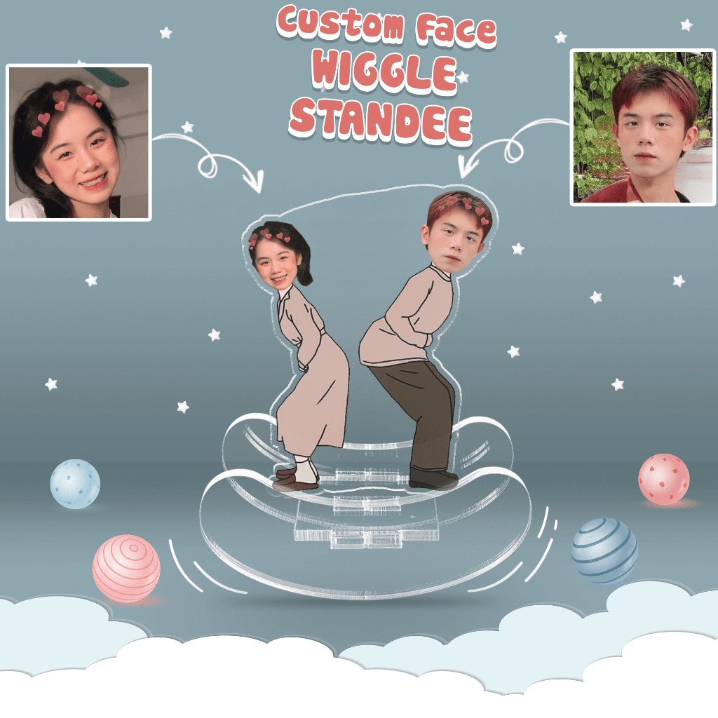 Standee lắc lư lật đật in theo yêu cầu Cặp Đôi Chibi Aesthetic Phim Ảnh Hoạt Hình Quà Tặng Cho Cặp Đôi Bạn Bè Gia Đình