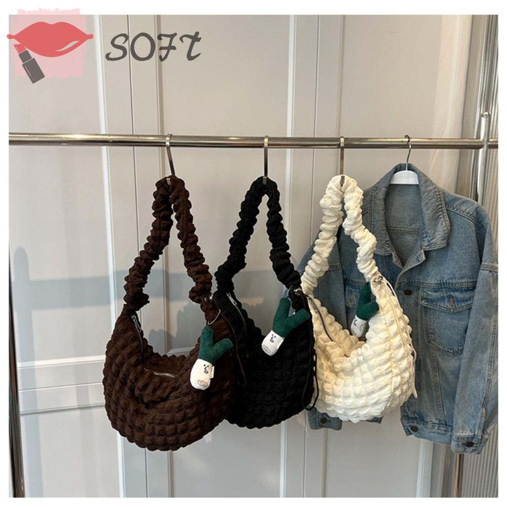 Túi Tote Đeo Vai Chất Liệu Cotton Hình Đám Mây Màu Kẹo Ngọt Xinh Xắn