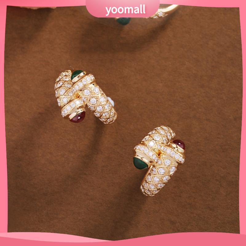 [YM] Nhẫn Thủy Tinh Dát Kim Cương Mạ Vàng Công Nghiệp Pháp Cổ Điển Thời Trung Cổ