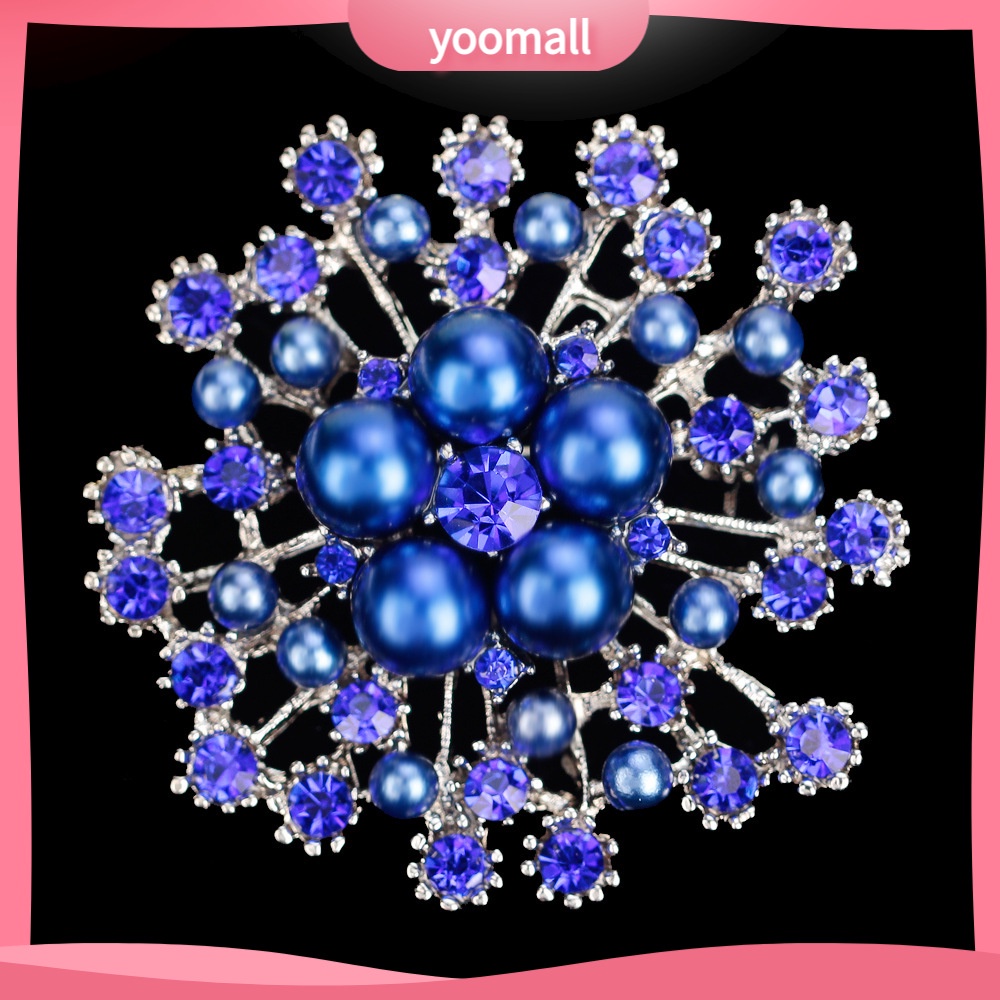 Ghim Cài Áo Hình Bông Tuyết Đính Ngọc Trai Nhân Tạo Thời Trang