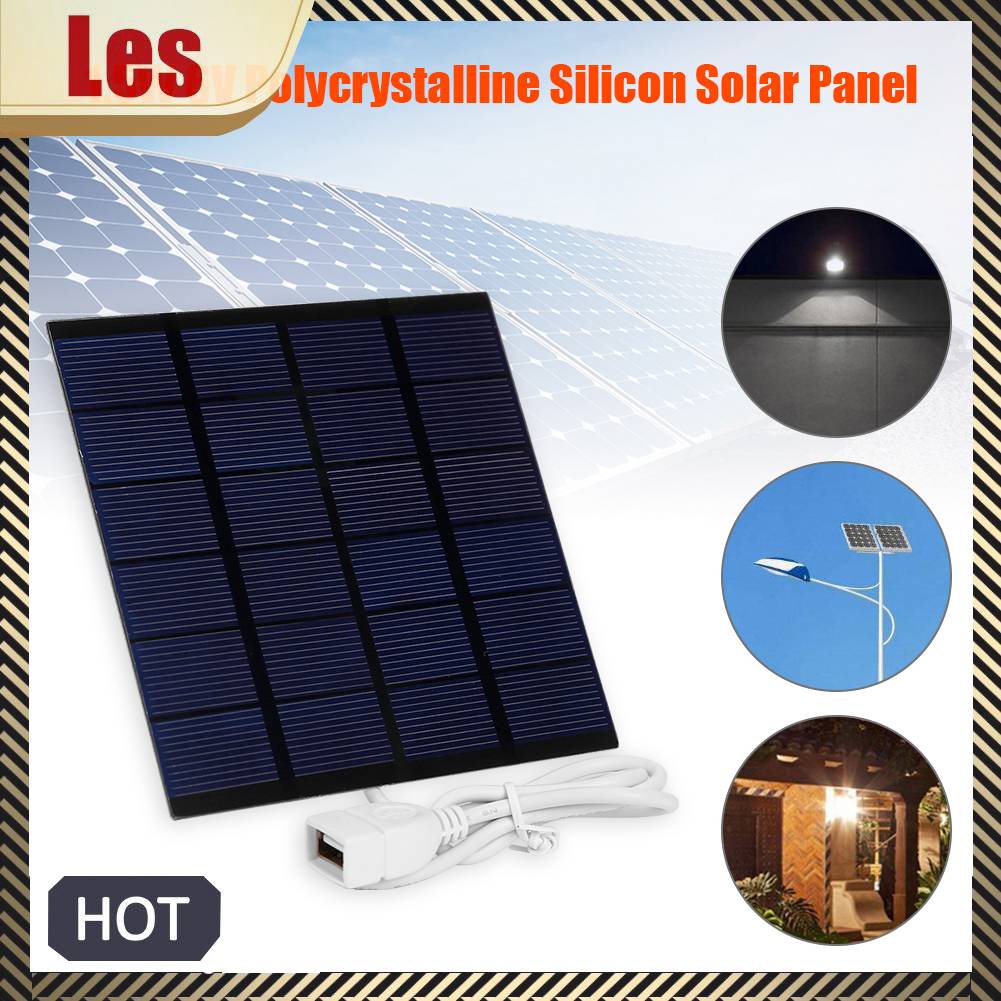 Tấm Sạc Năng Lượng Mặt Trời DIY 1.5W 6V USB Bằng Polysilicon Nhỏ Gọn