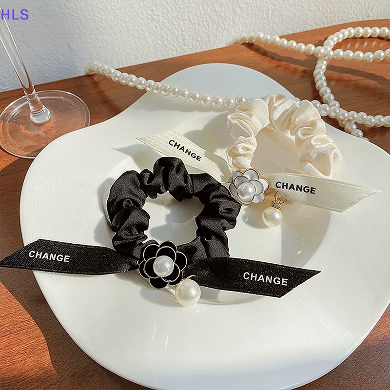 [HLS] Dây Buộc Tóc Cao Su Đính Ruy Băng Hoa Trà Lớn Thời Trang Mùa Hè Cho Nữ