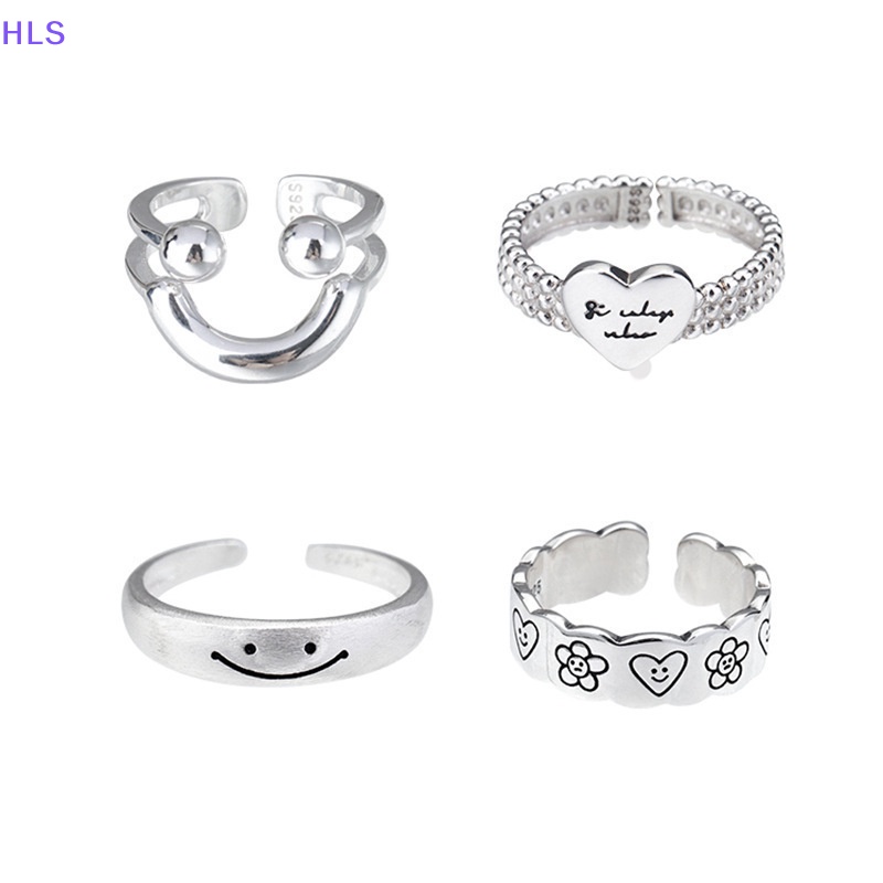 Nhẫn Hình Mặt Cười Màu Bạc Phong Cách Punk Thời Trang Cho Nữ