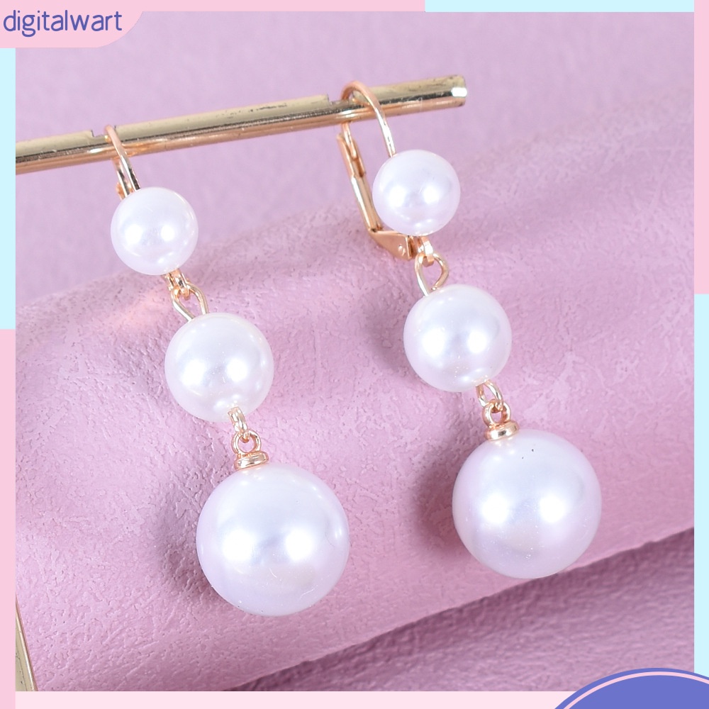 [DG] Bông Tai Dáng Dài Tua Rua Đính Ngọc Trai Cổ Điển Hợp Thời Trang Cho Nữ