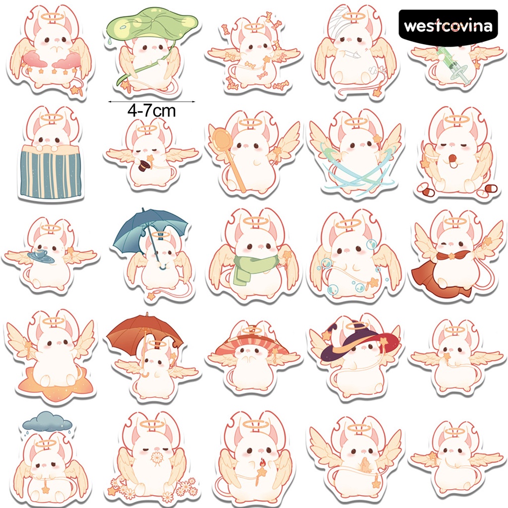 [WSTN] [WSTN]✎Set 50 Miếng Dán Trang Trí Laptop Bằng PVC Trong Suốt Họa Tiết Chuột Dễ Thương DIY