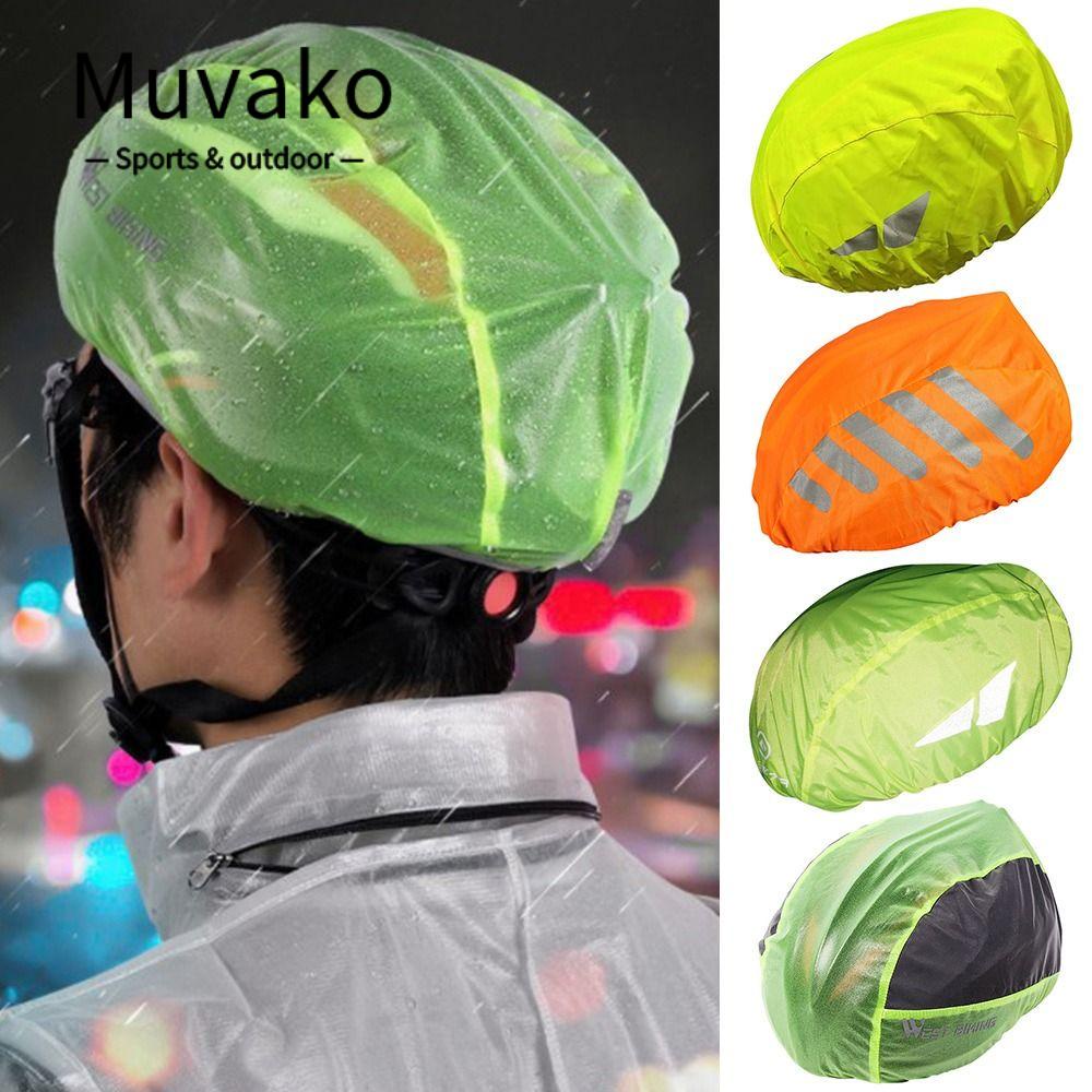 MUVAKO Vỏ Bọc Mũ Bảo Hiểm Vải Oxford Co Giãn Phản Quang Điều Chỉnh Được