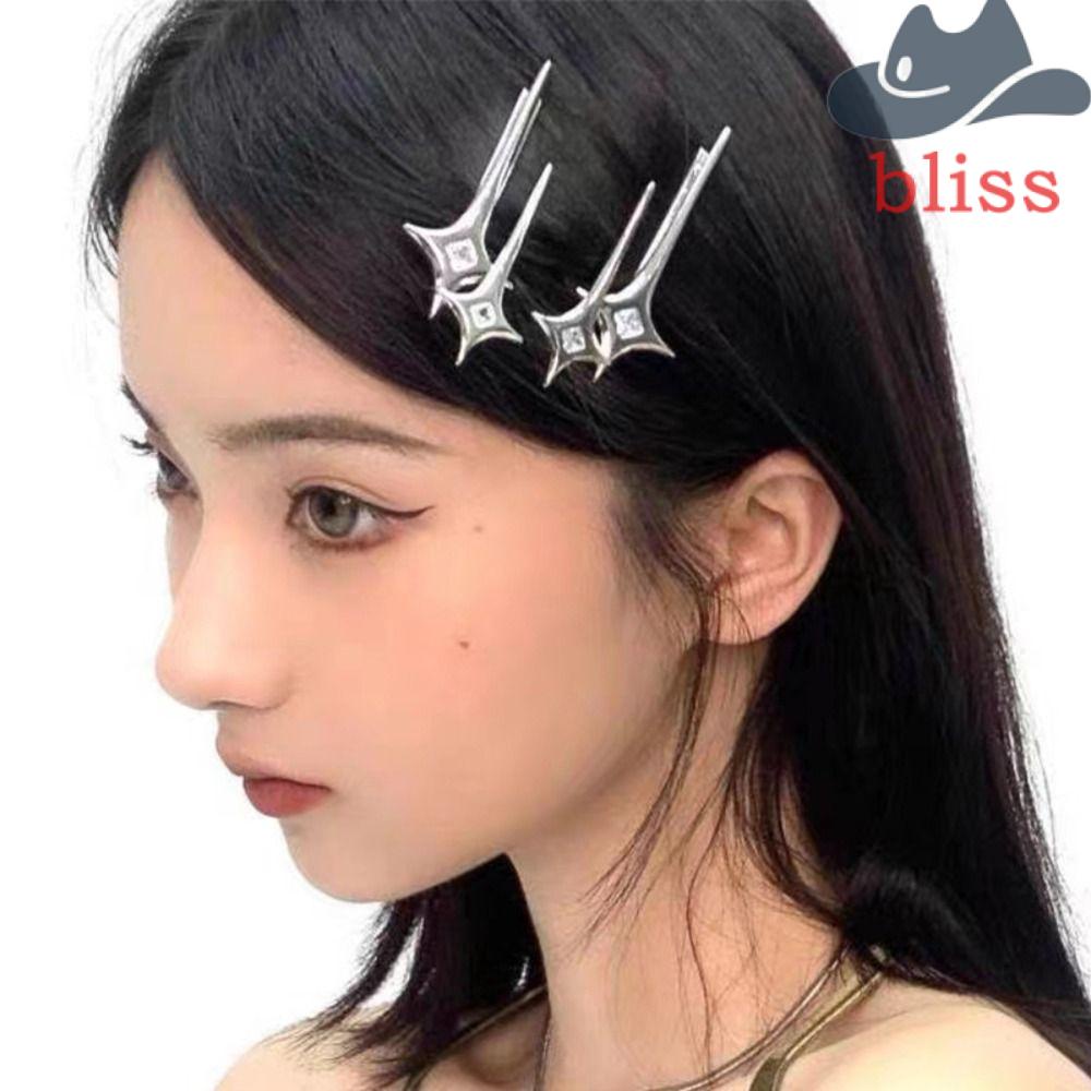 Kẹp Tóc Kim Loại Màu Bạc Đơn Giản Cho Nữ