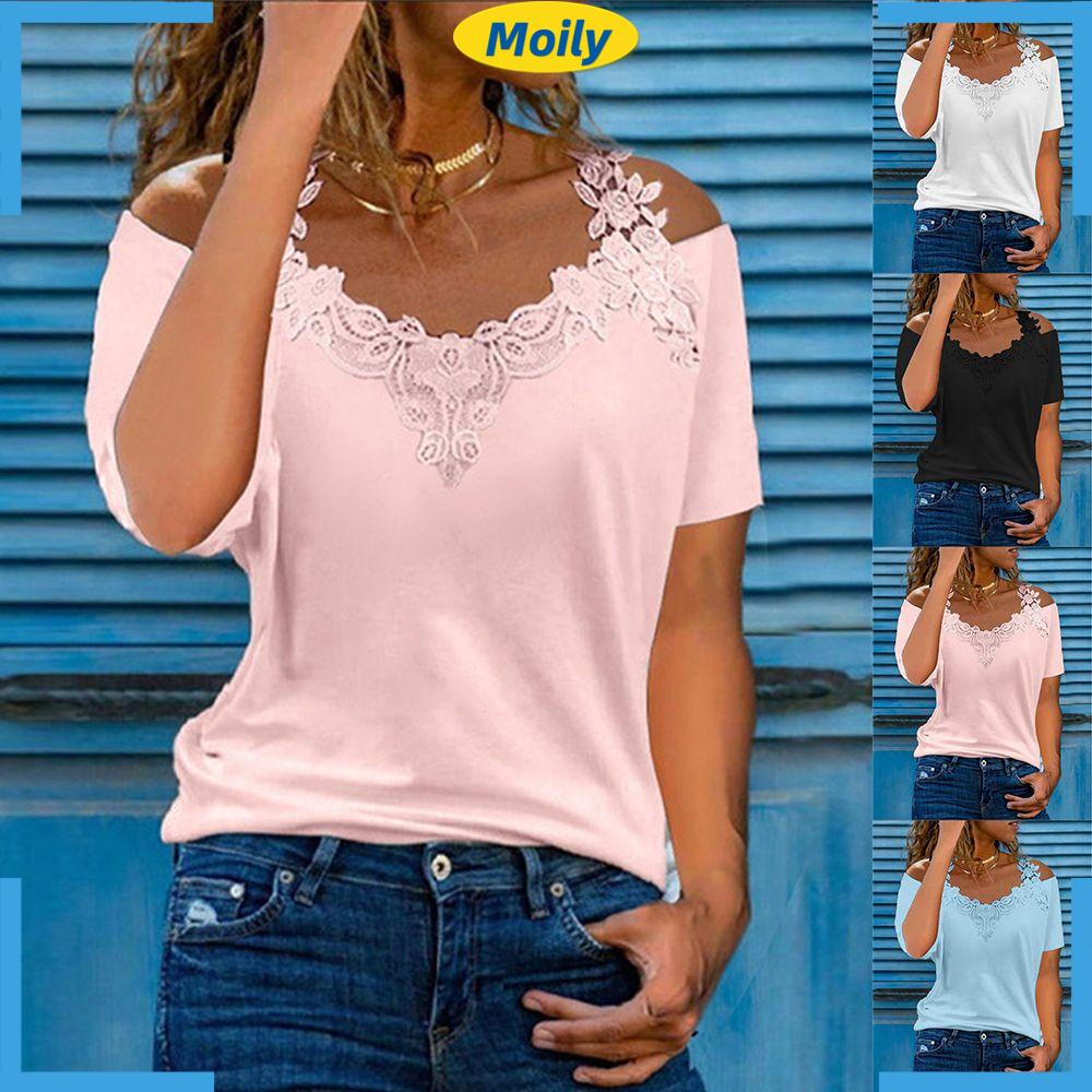 MOILYVN Áo Ren Tay Ngắn Plus Size Cho Nữ