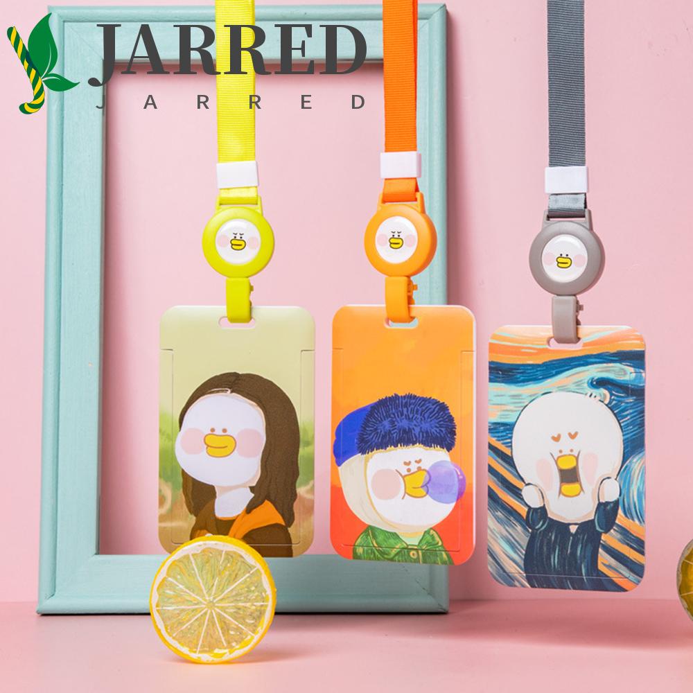 JARRED Vỏ Bọc Bảo Vệ Thẻ Xe Buýt In Hoạt Hình Tranh Sơn Dầu Dễ Thương Cho Nữ