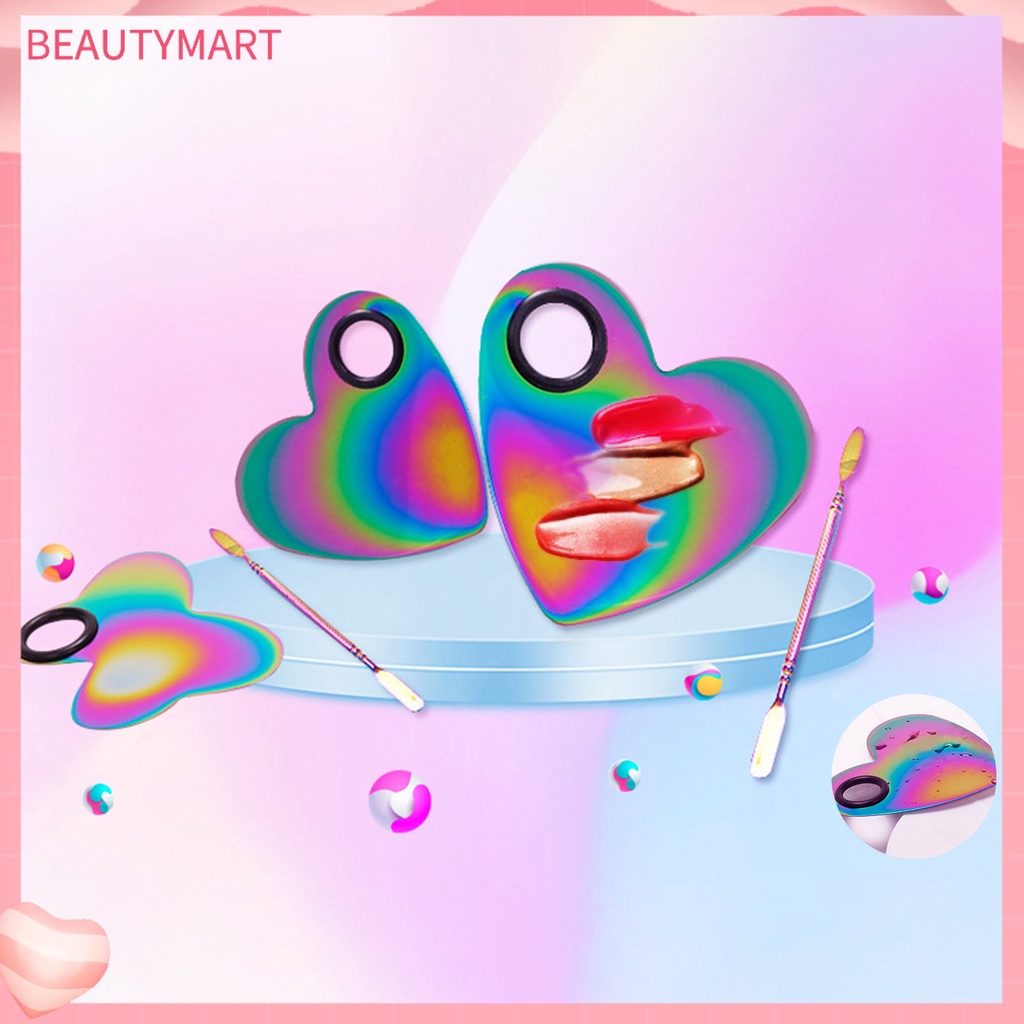 1 Bộ Bảng Màu Vẽ Móng Tay Bằng Thép Không Gỉ Trái Tim Bướm Nhiều Màu Sắc Dành Cho Bạn Gái