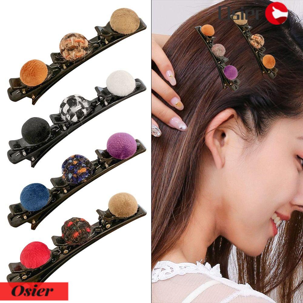 OSIER1 Kẹp Tóc Mỏ Vịt Kiểu Dệt Thời Trang Nam Cao Cấp