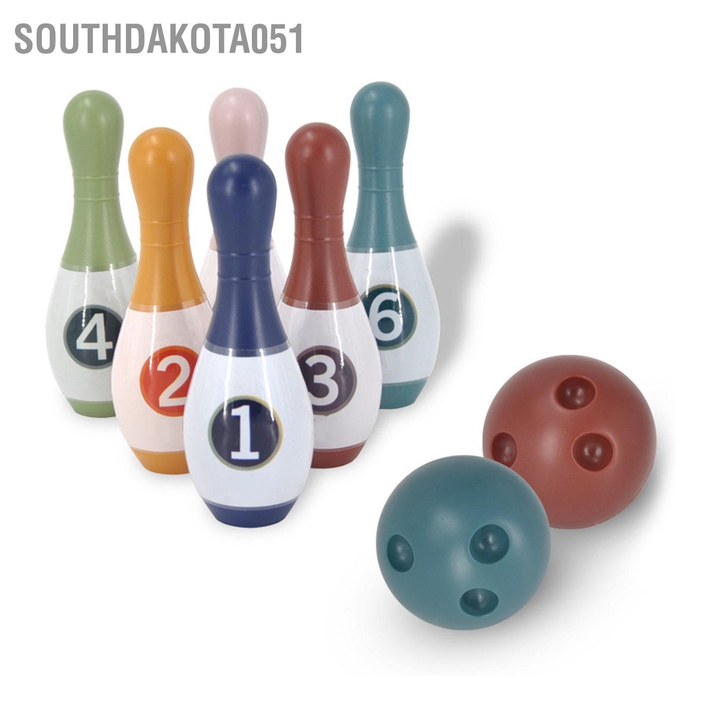 [Hàng Sẵn] Bộ đồ chơi bowling cho bé 6 chai + 2 bóng Đồ Chơi vận động Mini Ngoài Trời Trong Nhà【Southdakota051】