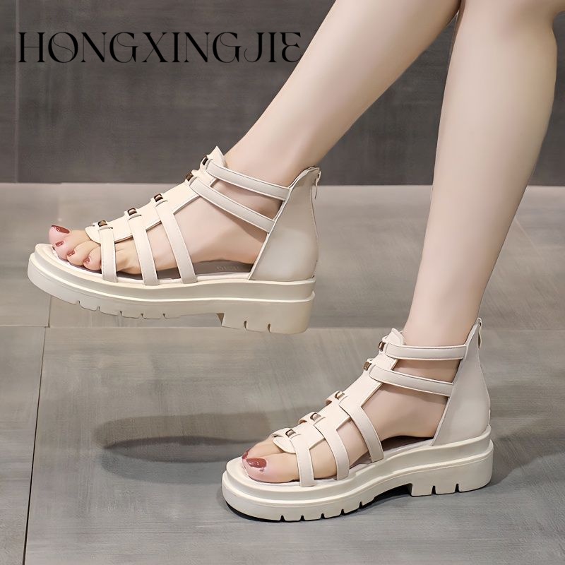 HONGXINGJIE dép sandal nữ dép đế cao Xu hướng thời trang năm 2023NEW 062132
