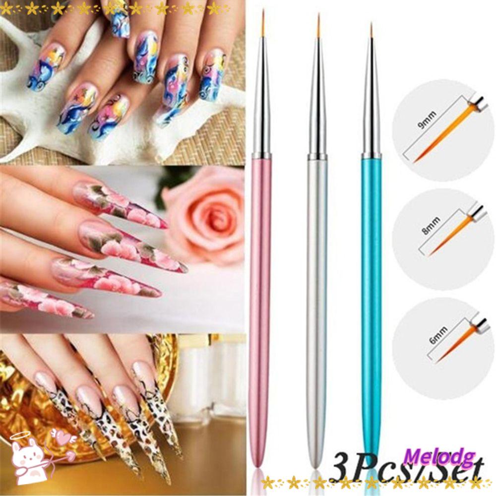 MELODG Bút Vẽ Móng 3D Tay Cầm Kim Loại Thời Trang Cho Nữ