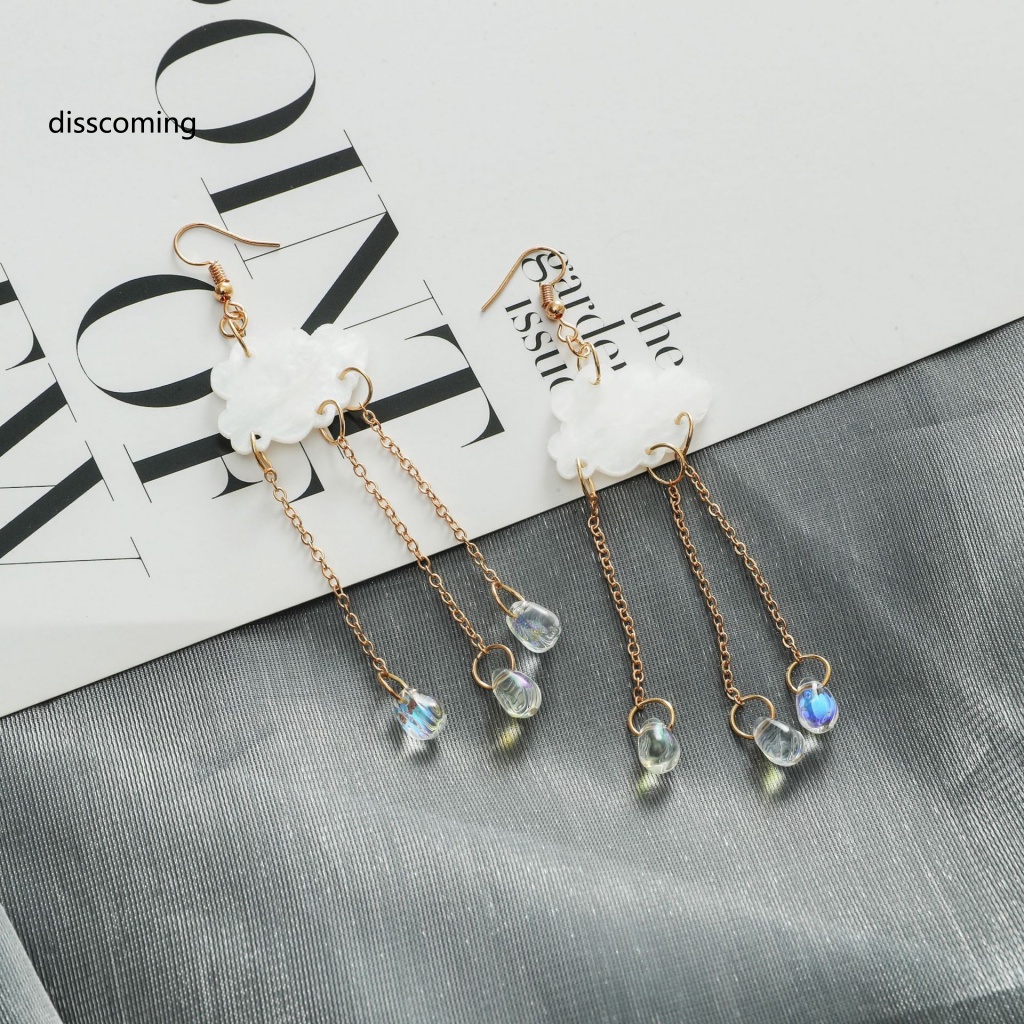 Đầm Nữ Kiểu Dáng Dễ Thương Xinh Xắn Hợp Thời Trang| Khuyên Tai Tua Rua Hình Đám Mây / Giọt Nước Thời Trang Phổ Biến