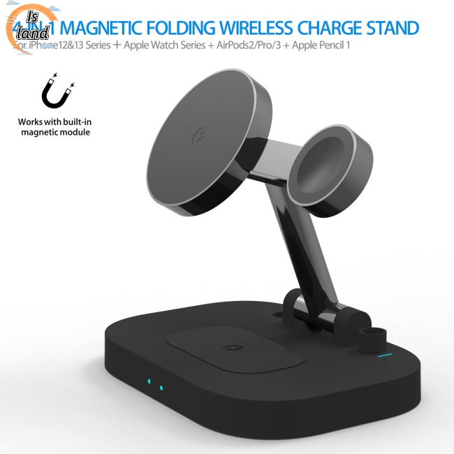 Đế Sạc Nhanh Không Dây Từ Tính 4 Trong 1 Cho Điện Thoại / Đồng Hồ / stylus / Tai Nghe