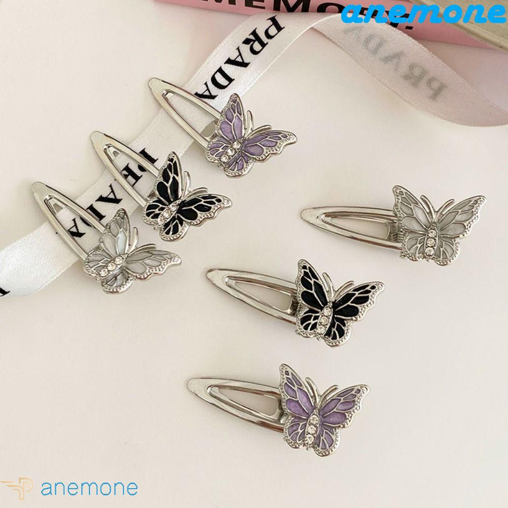 Kẹp Tóc Mái Bằng Kim Loại Hình Bướm Phong Cách Hàn Quốc Cho Nữ