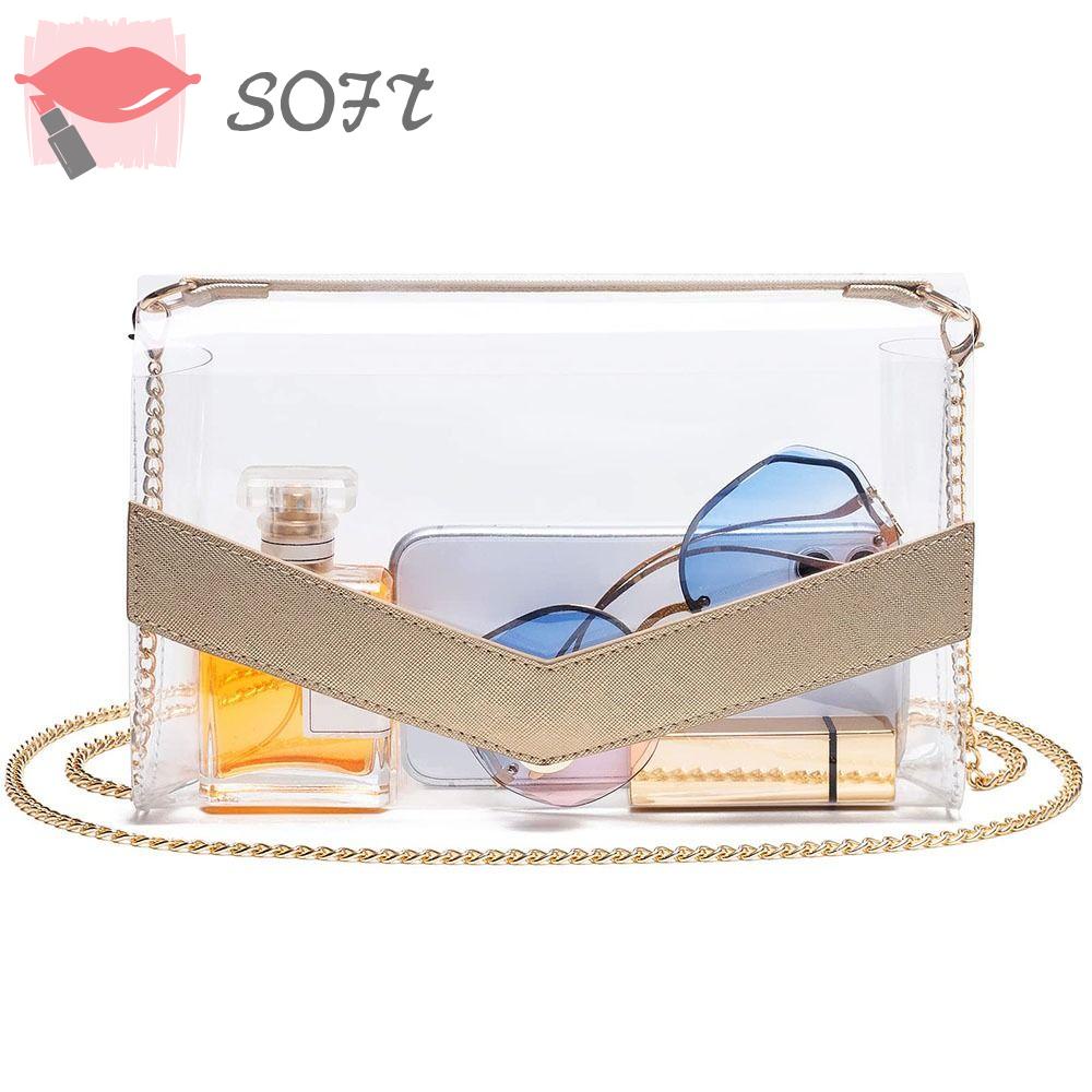 SOFTNESS Ba Lô Đeo Vai Mini Trong Suốt Cỡ Lớn Thiết Kế Cá Tính